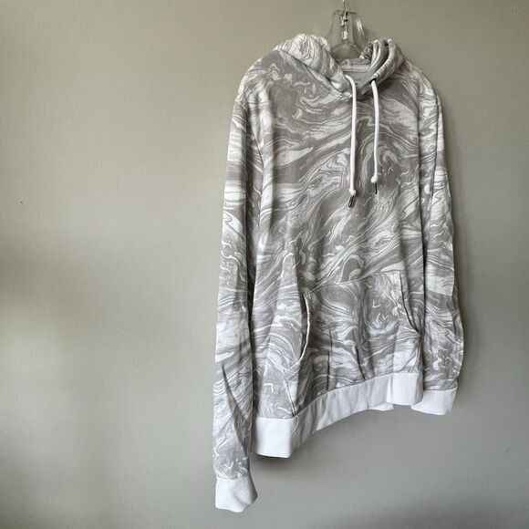 Old Navy Large Hooded Sweatshirt Hoodie Unisex Classic Marble Crosso Athleisure - Picture 4 of 7